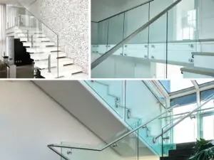 نرده استیل شیشه ای