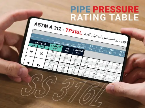 316L جدول فشار لوله استیل رخ
