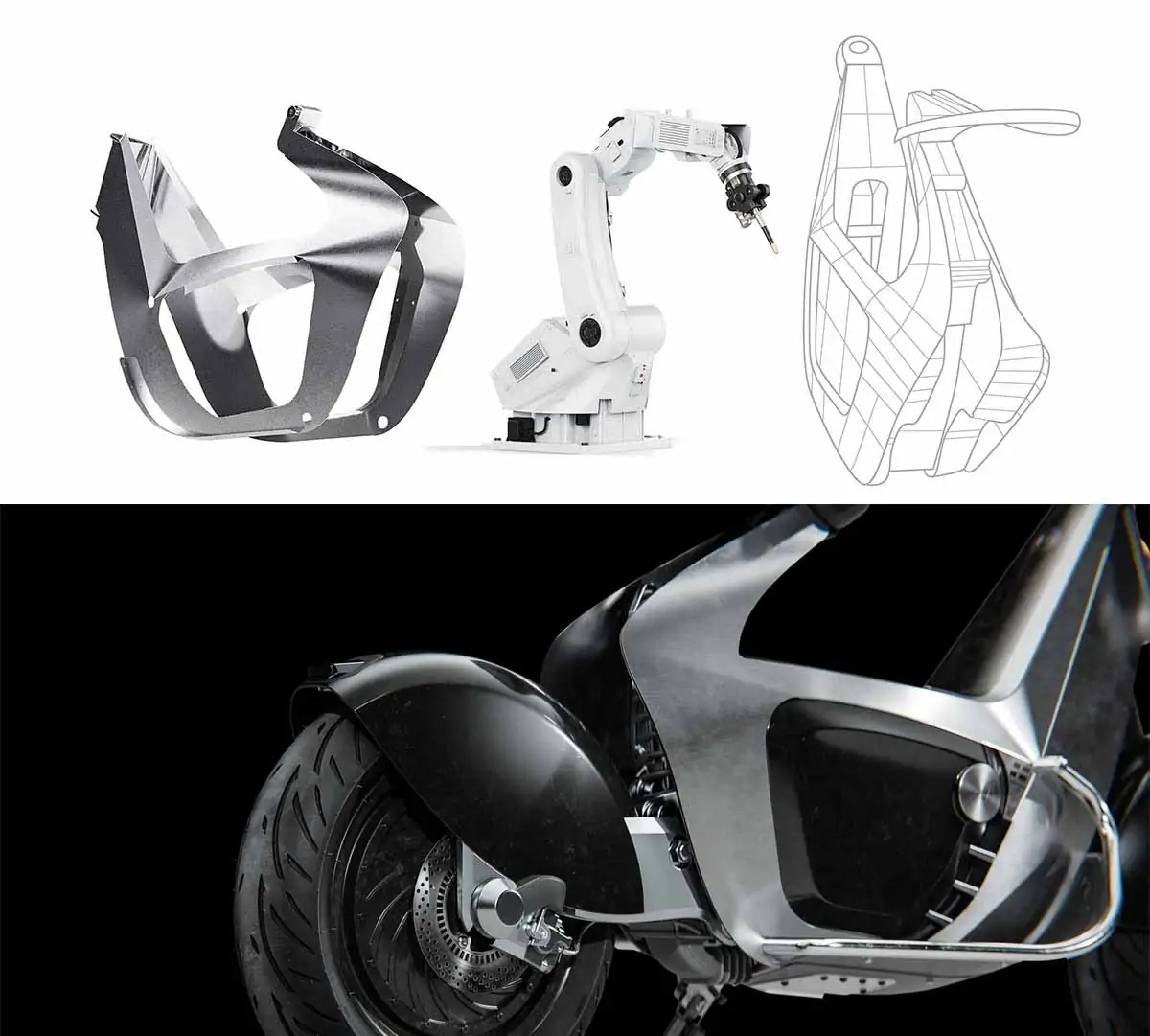 فرایند خلاقانه تولید شاسی و موتور سیکلت استیل